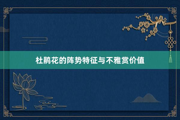 杜鹃花的阵势特征与不雅赏价值