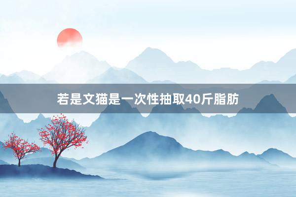 若是文猫是一次性抽取40斤脂肪